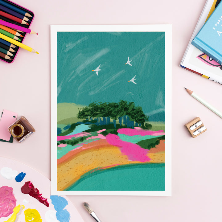 Budleigh Salterton Otter Head Print