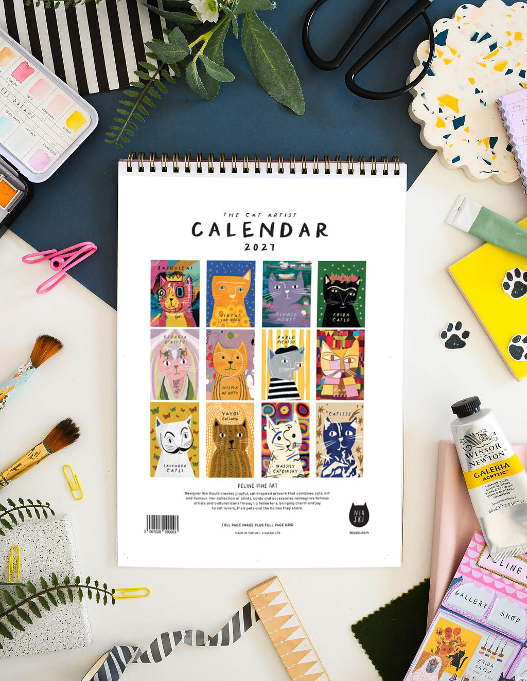 2027 Cat Artist Wall Calendar