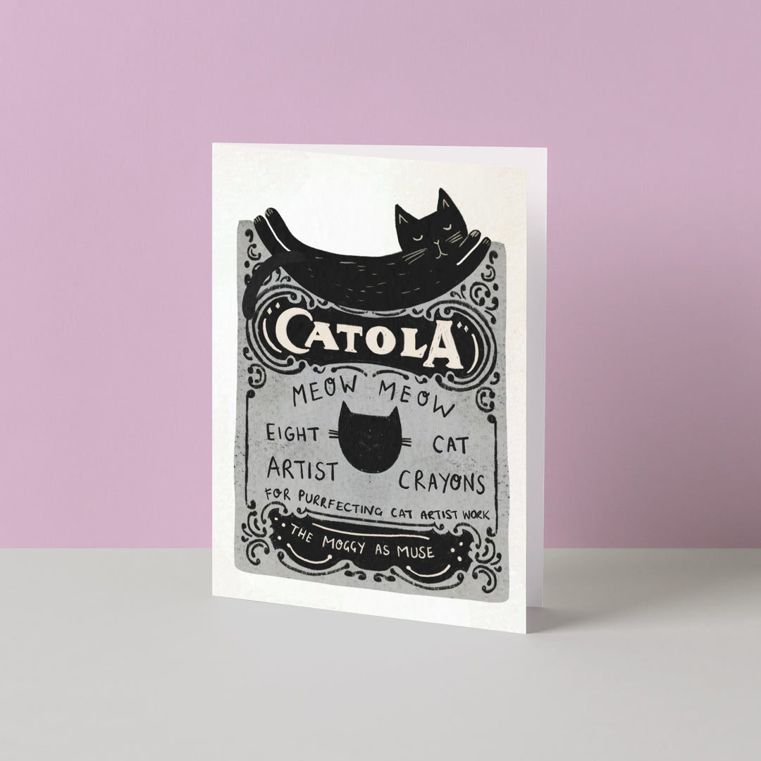 Catola Crayon Box Black Cat Card
