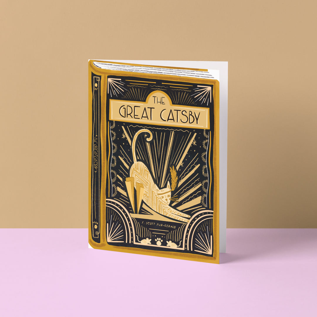 The Great Catsby Cat Book Card