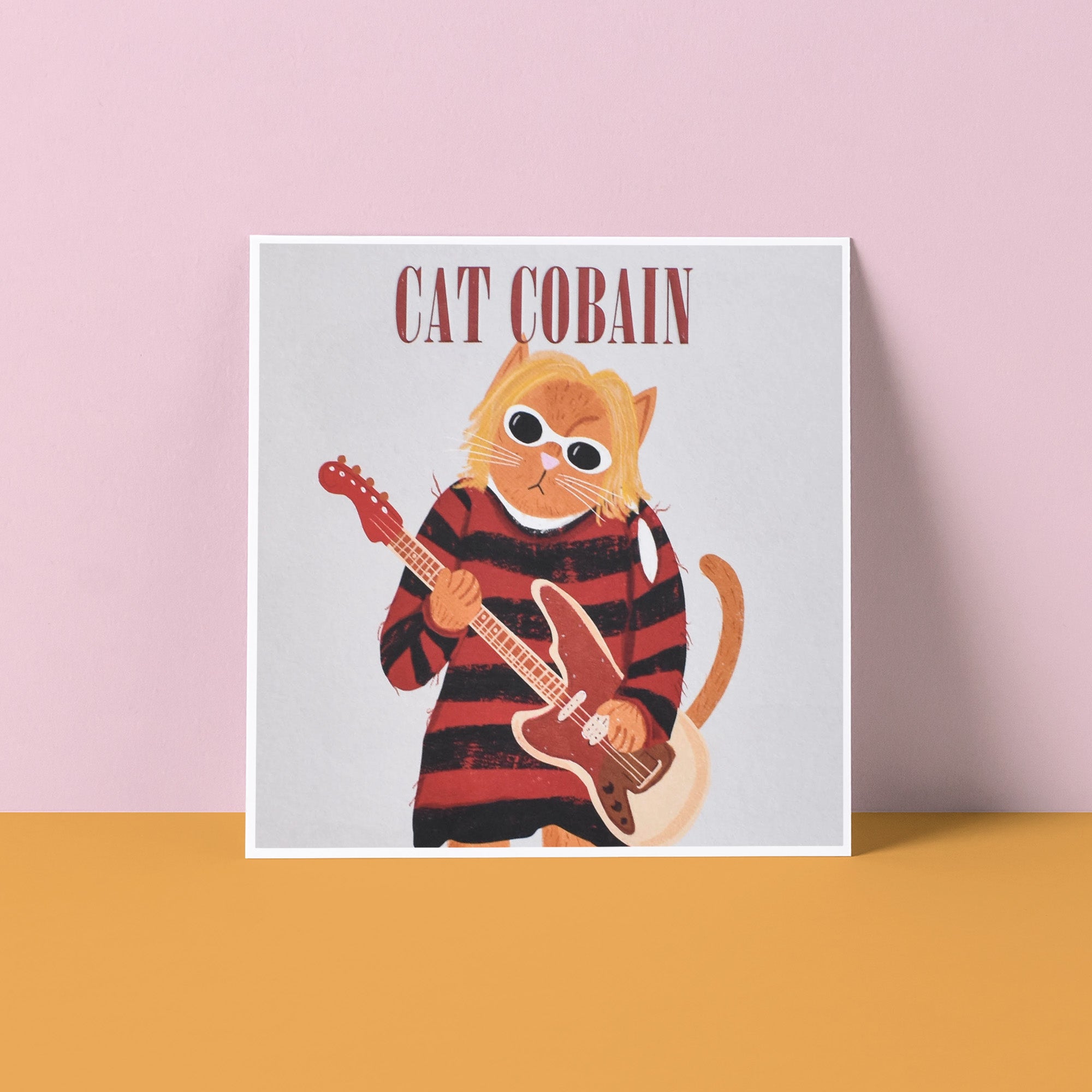 Tiffany Cooper Cat COBAIN 絵画 Cat Cobain Musician Card – Niaski