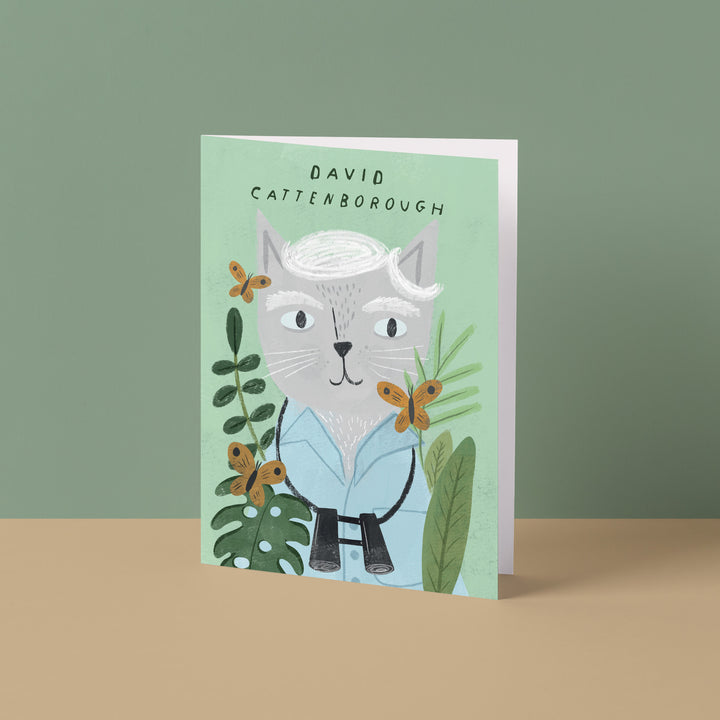 David Cattenborough Cat Card