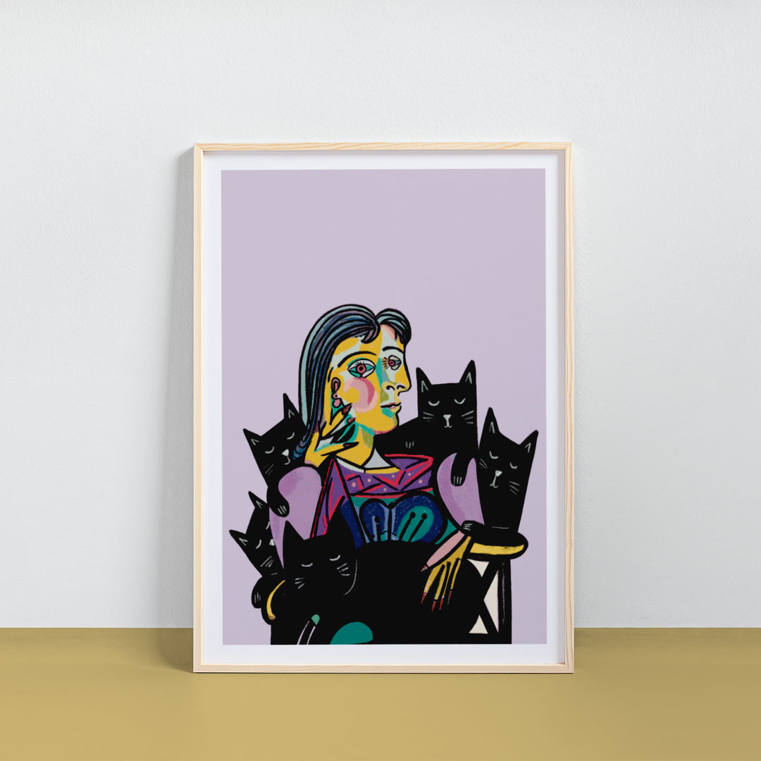 Dora and her Cats Print