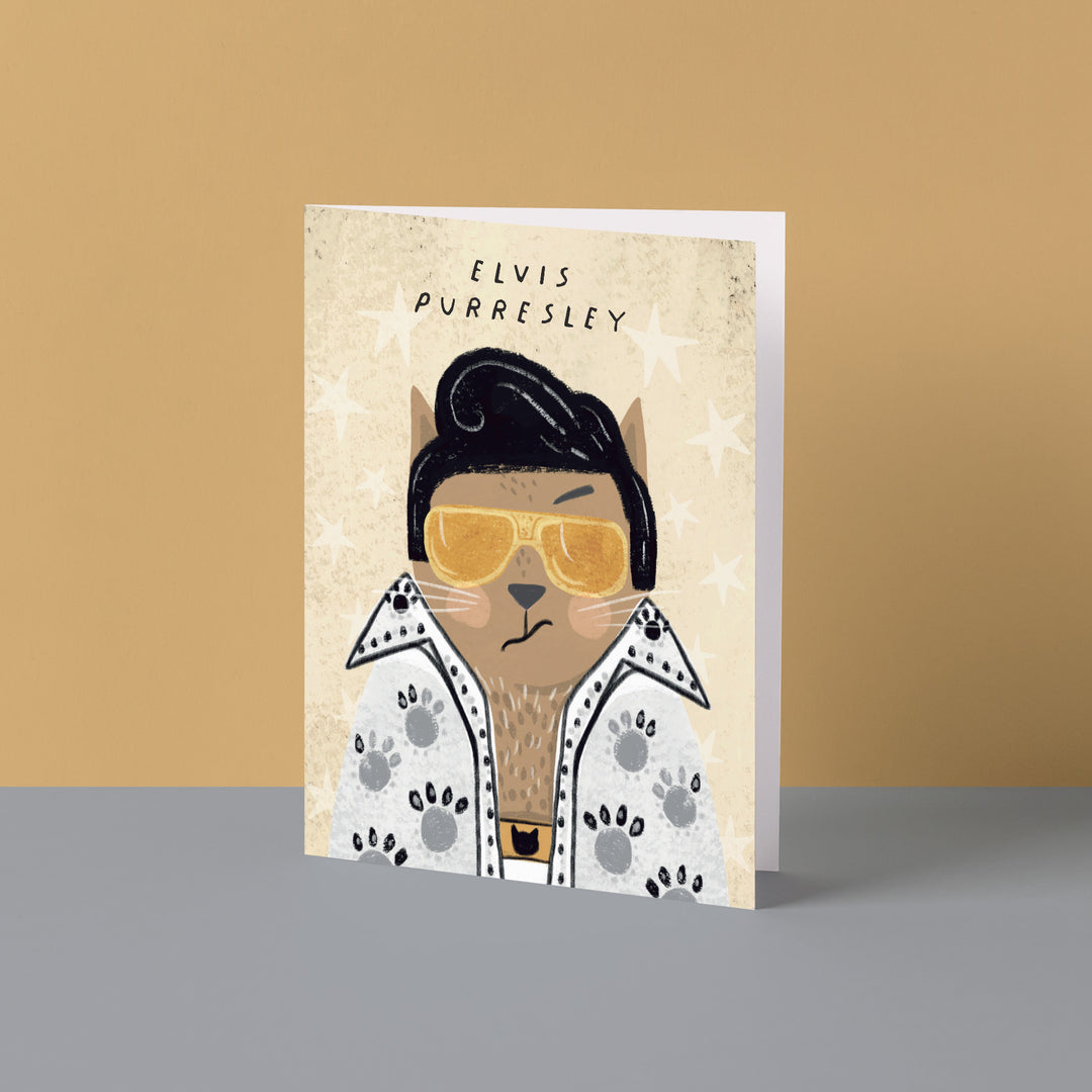 Elvis Purresley Cat Card