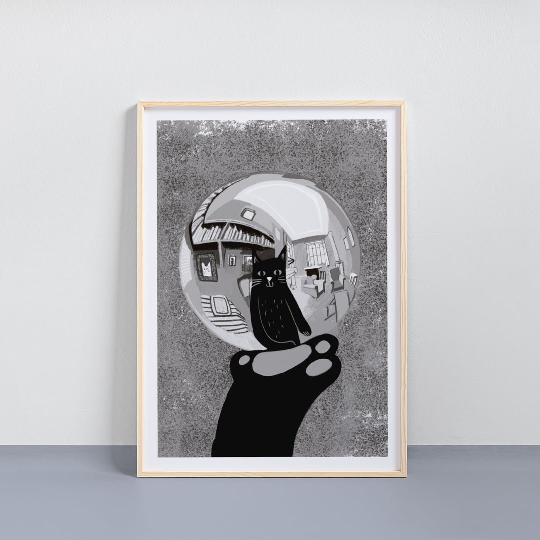 Meow C Escher Cat Art Print