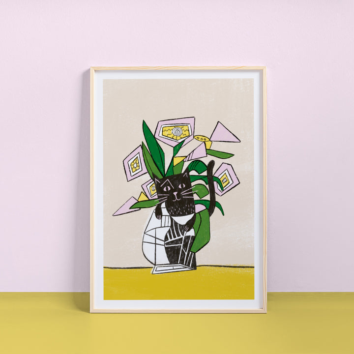 Pablo flowers cat print