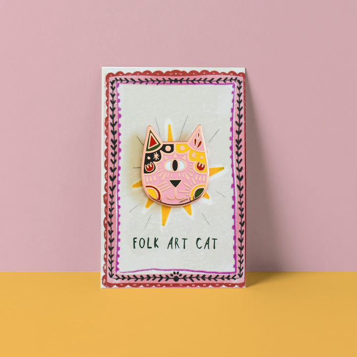Folk Cat Art Meowment Pin