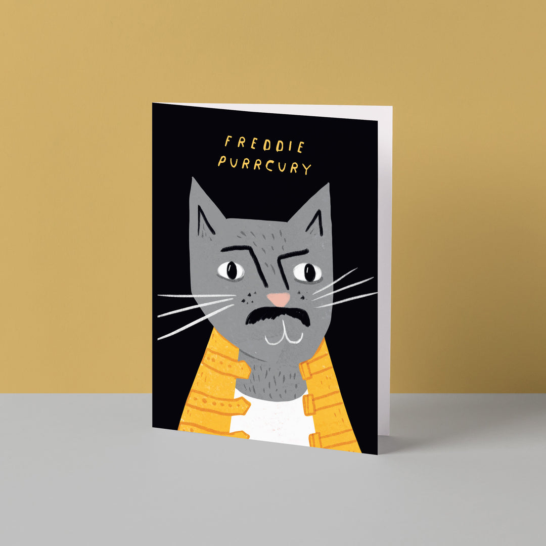 Freddie Meowcury Cat Portrait Card