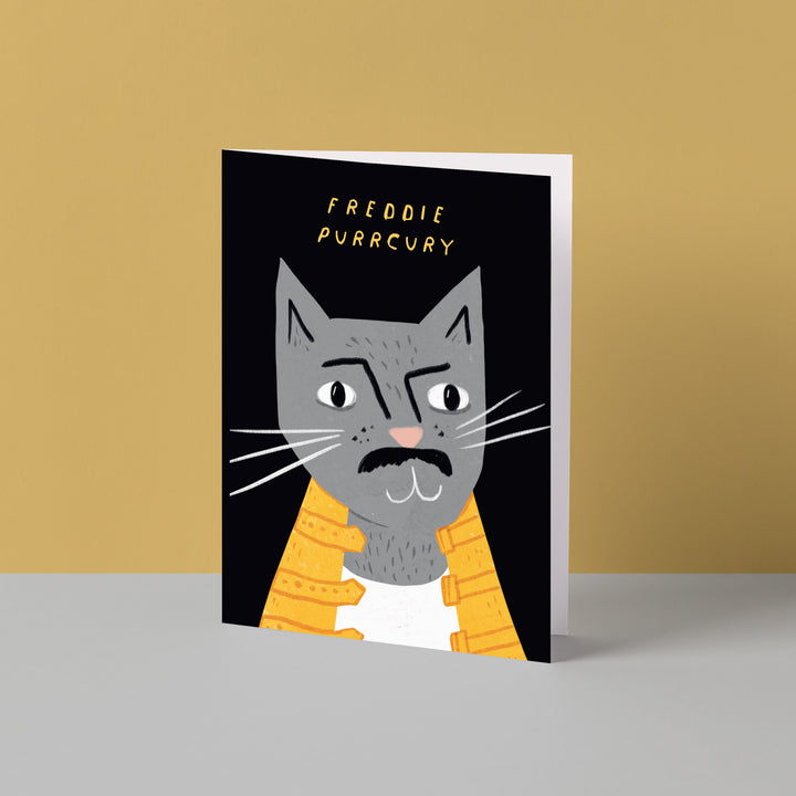 Freddie Meowcury Cat Portrait Card
