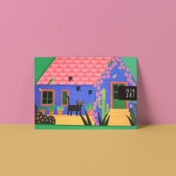 Furida Catlo's Blue House cut out house card