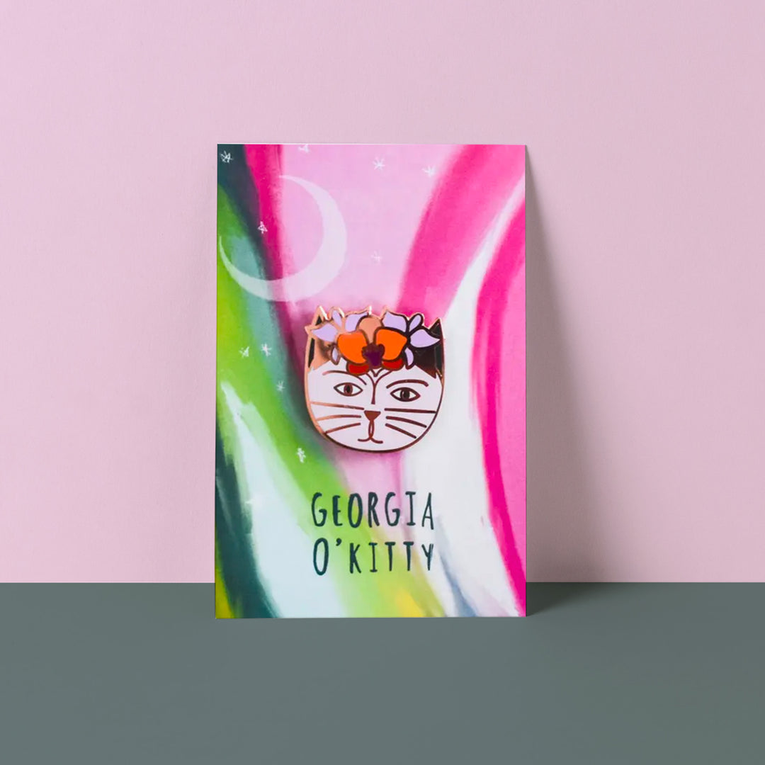 Georgia O’Kitty Cat Artist Pin