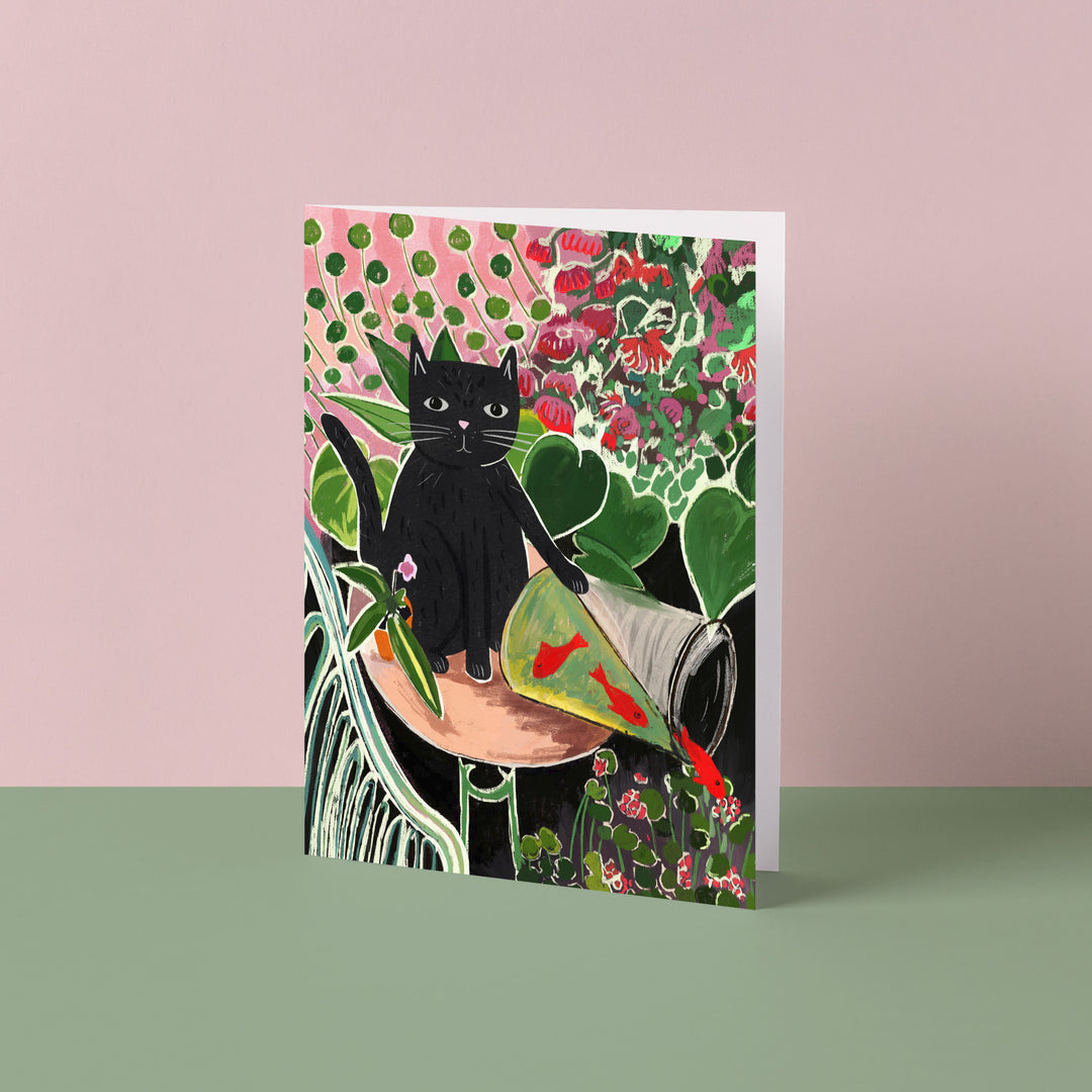 Catisse and the Goldfish Cat Card