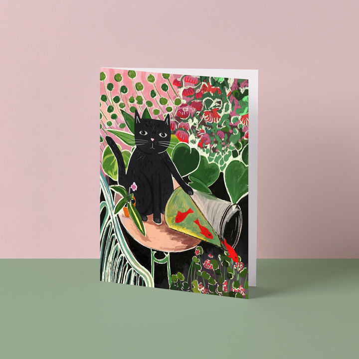 Catisse and the Goldfish Cat Card