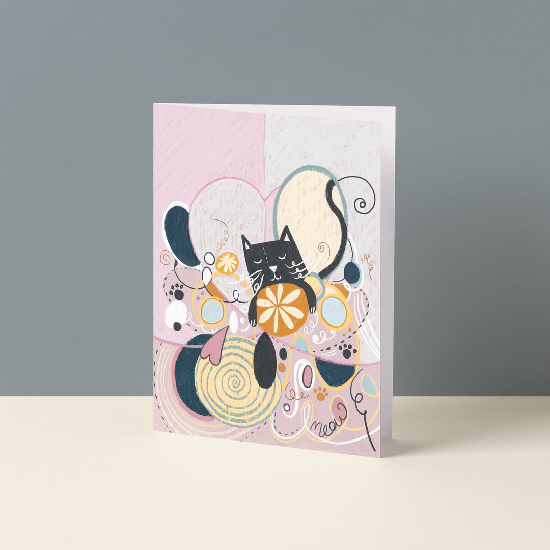 Hilma AF Kitty Cat Napping Greetings Card
