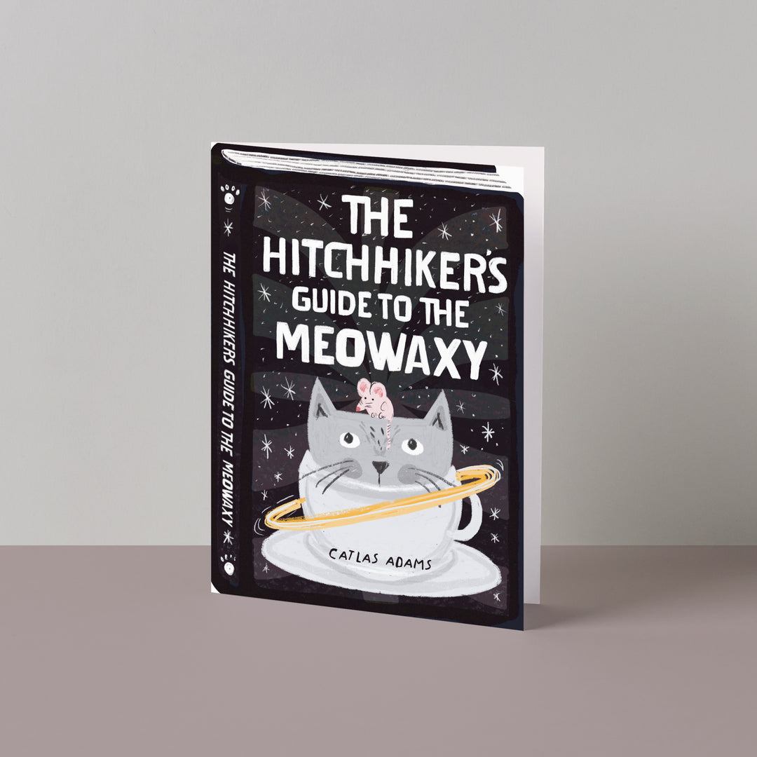 Hitchhiker's Guide to the Meowaxy Cat Book Card