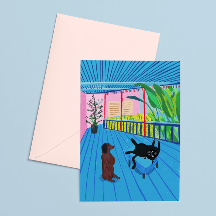 Hockney's Dog and Cat Card