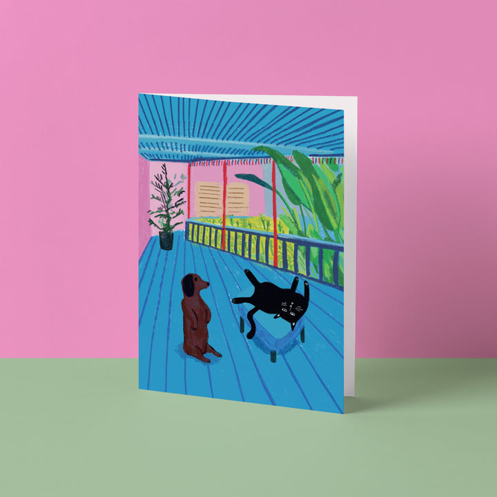 Hockney's Dog and Cat Card