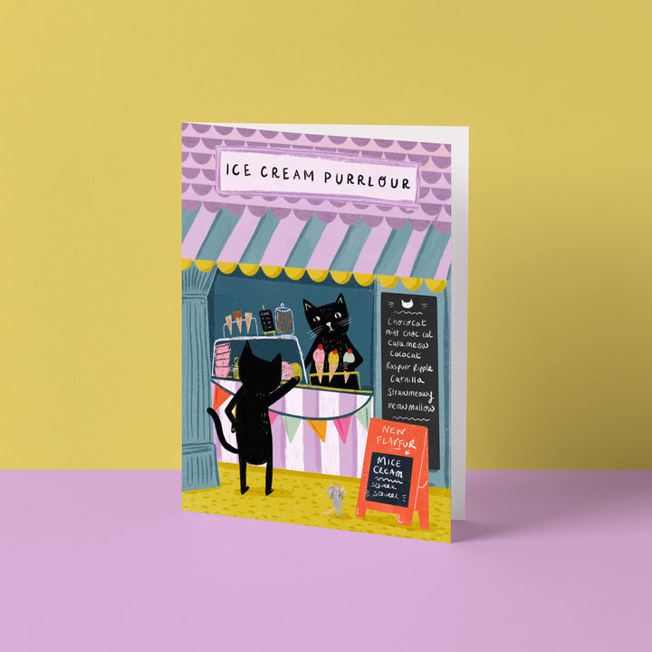 Ice-cream Purrlour Cat Card