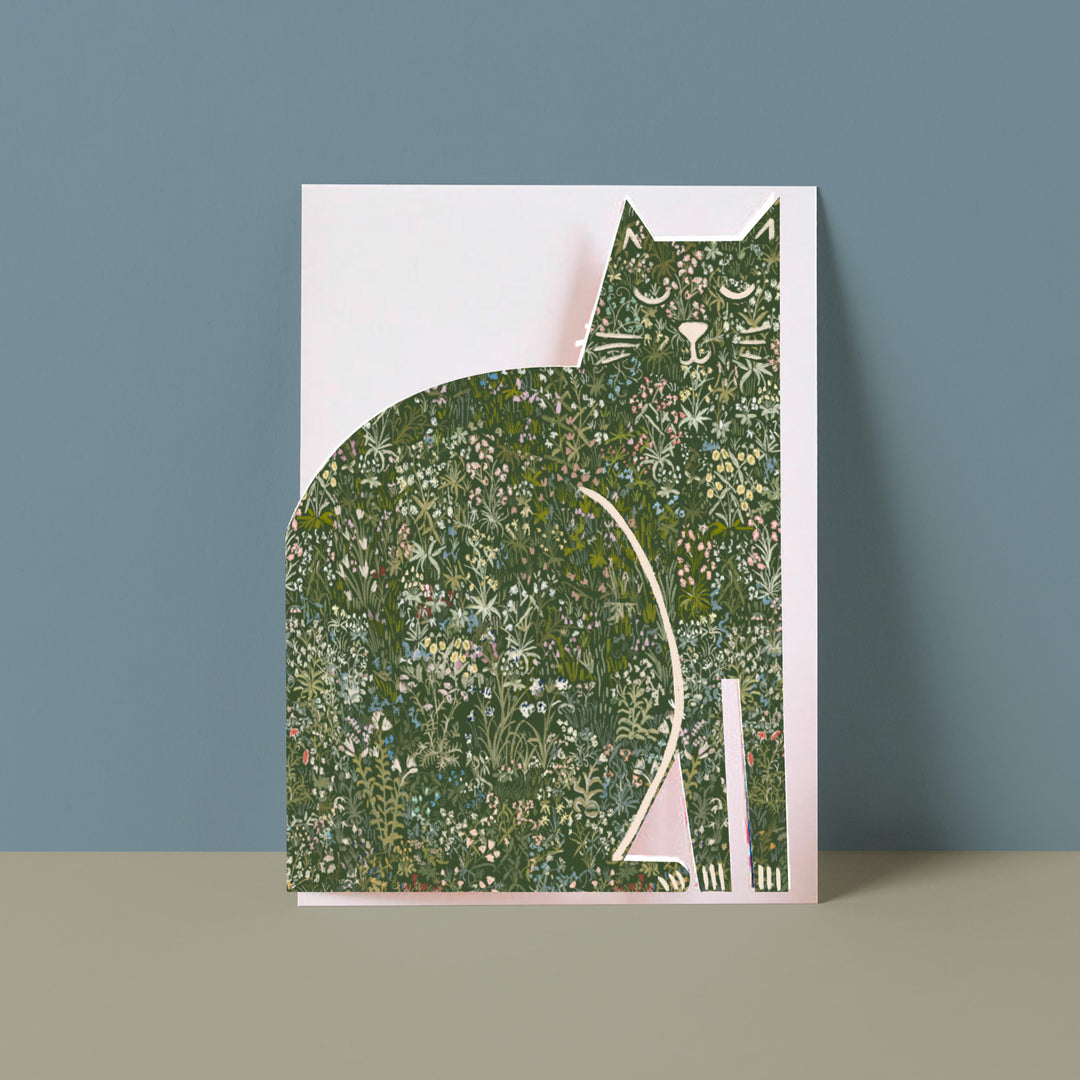 Medieval Tapestry Cut Out Cat Card