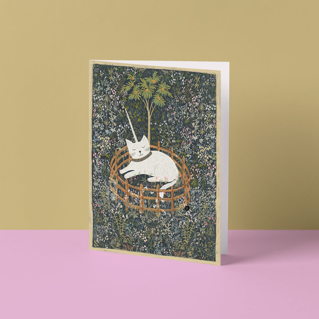 Meowgical tapestry cat card