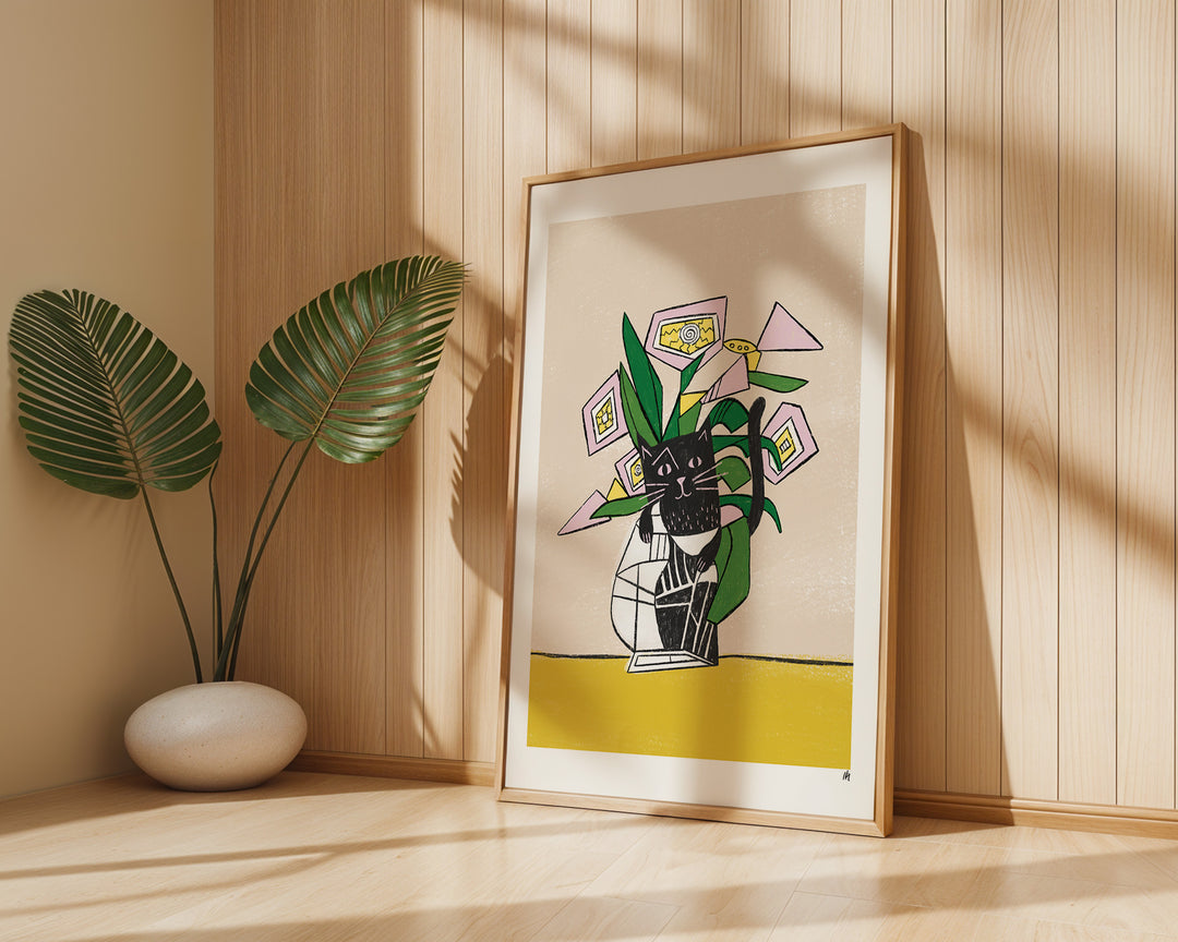 Pablo flowers cat print