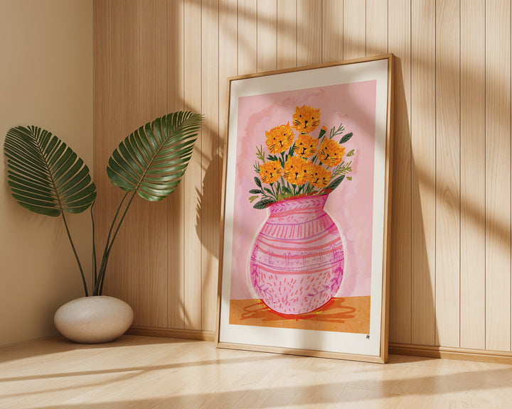 Meowygold Vase Cat Print