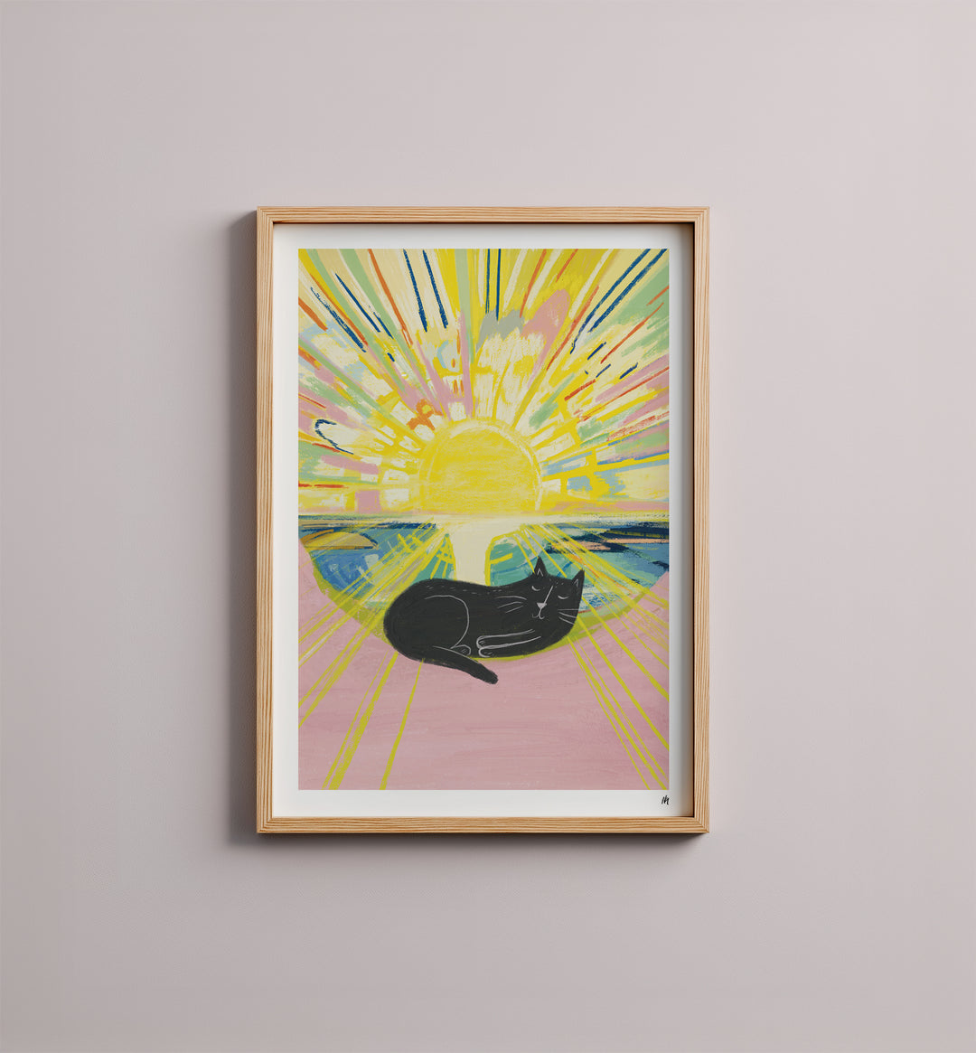 WS-Sunrise Cat Art Print