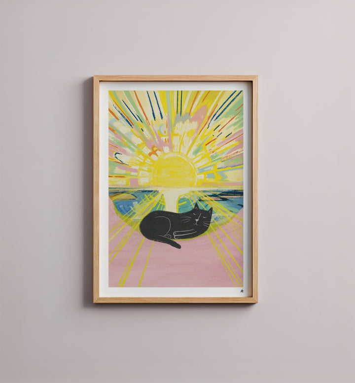 WS-Sunrise Cat Art Print