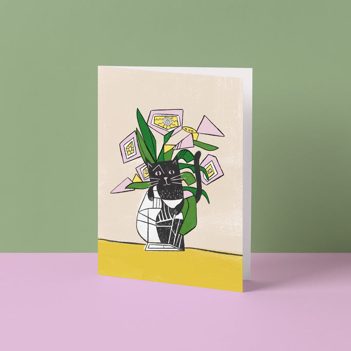 Pablo Picatso Flower Cat Card