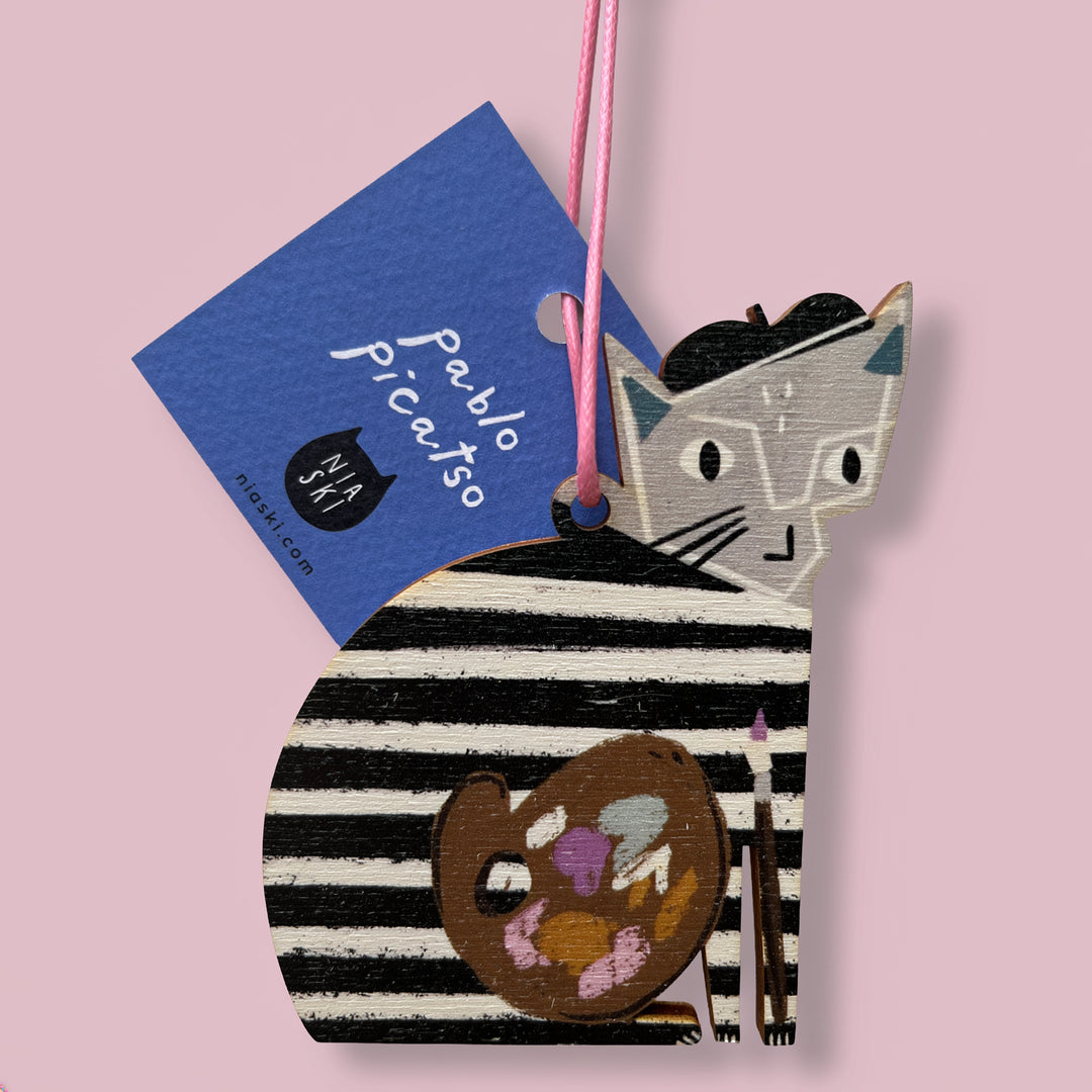 Pablo Picatso Wooden Cat Decoration