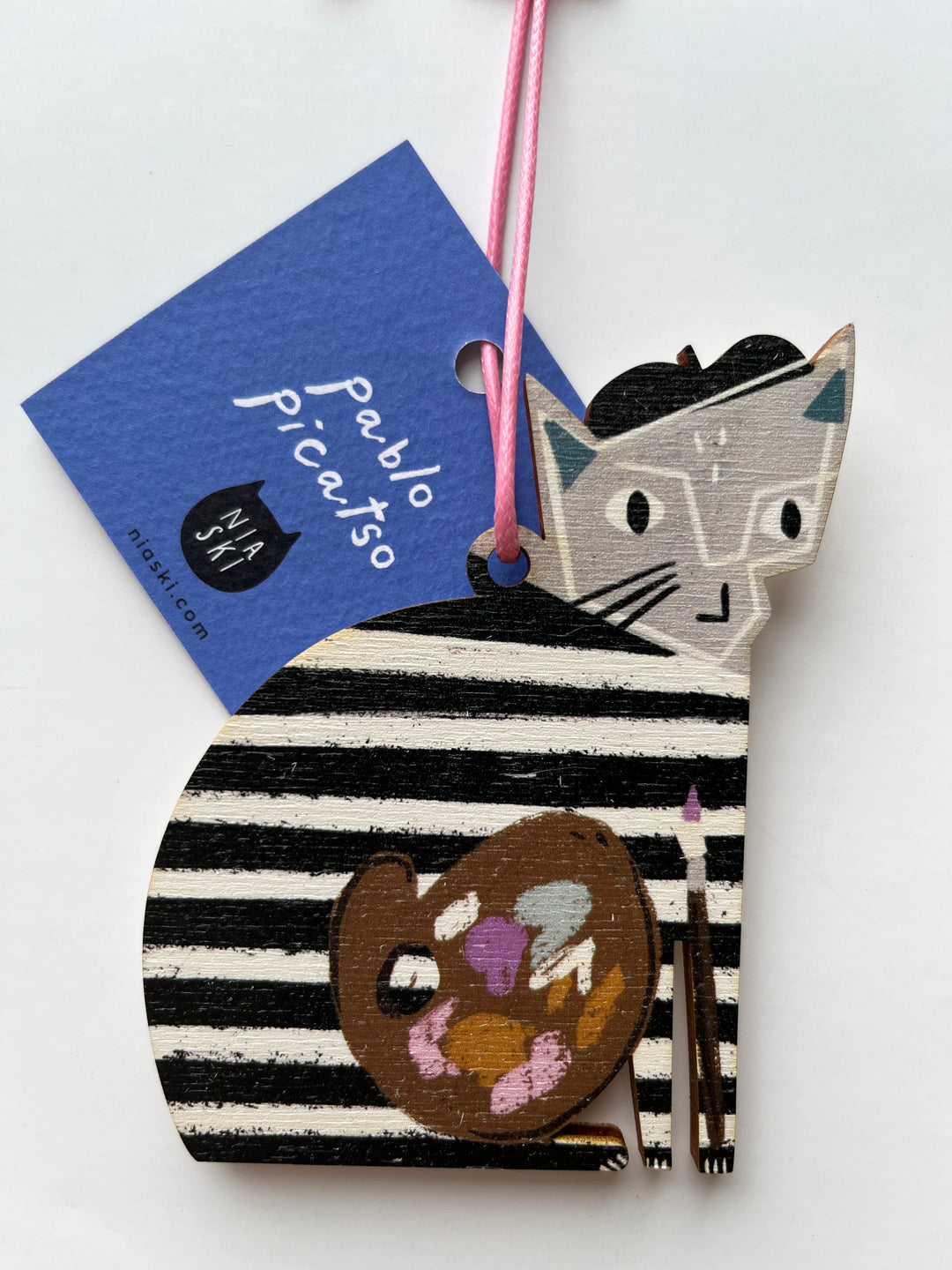 Pablo Picatso Wooden Cat Decoration