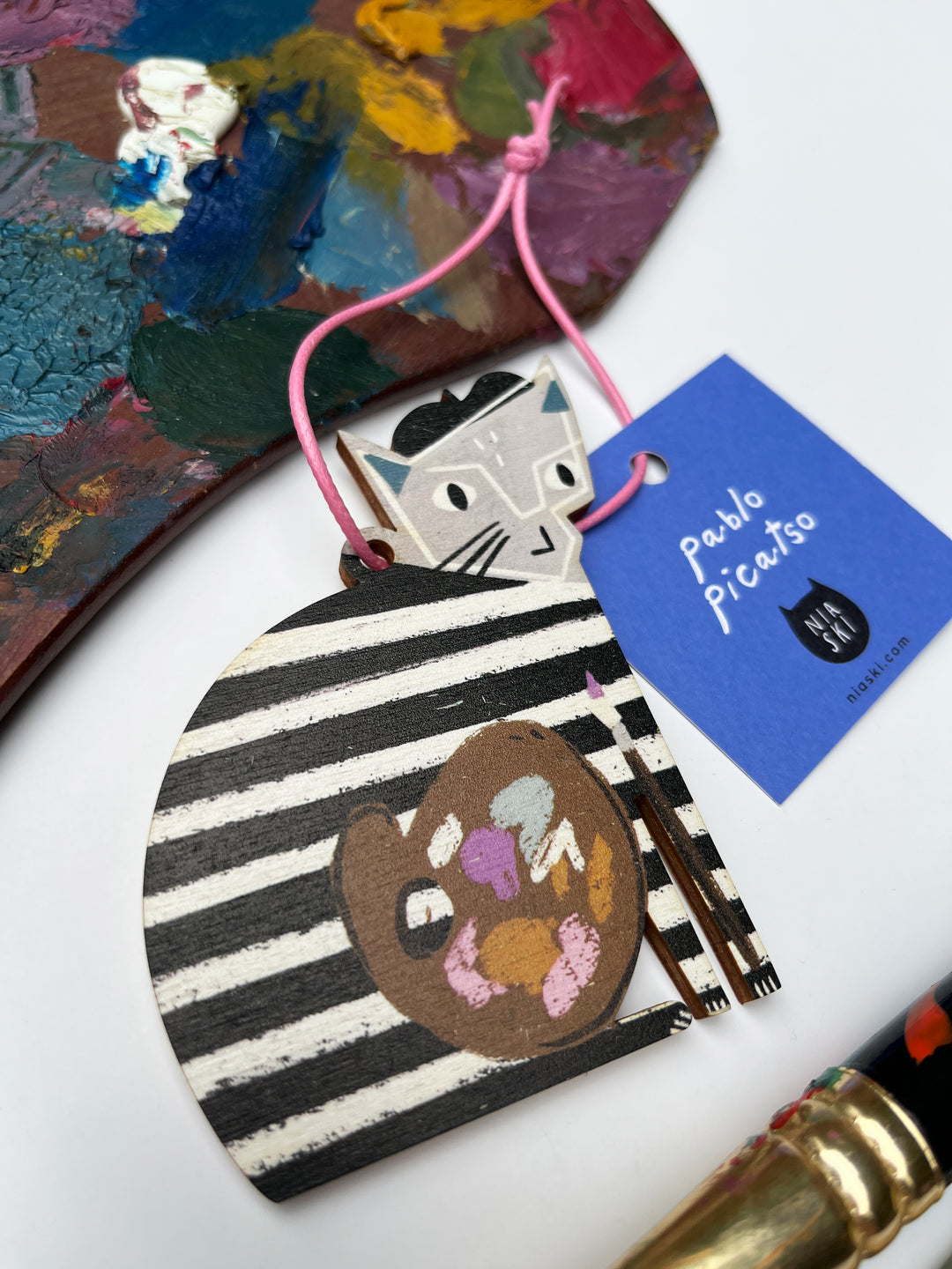 Pablo Picatso Wooden Cat Decoration