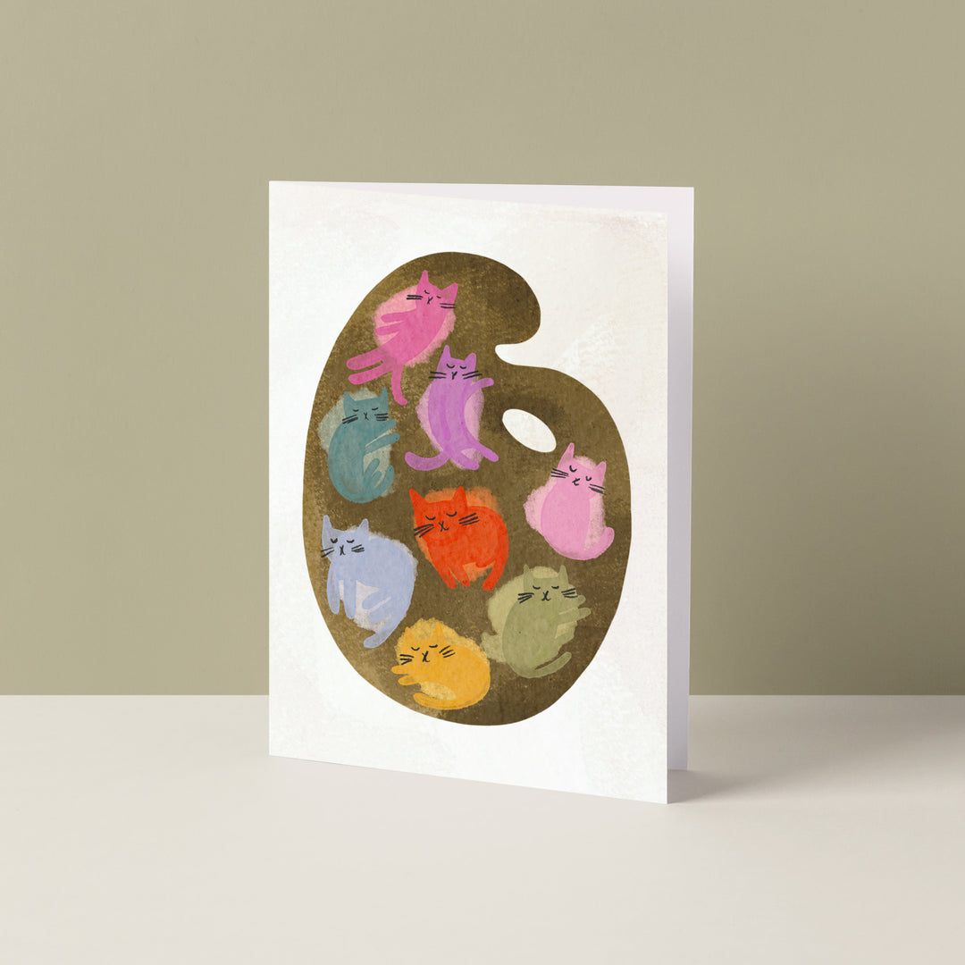 Purr-fect Mix Paint Palette Cat Card