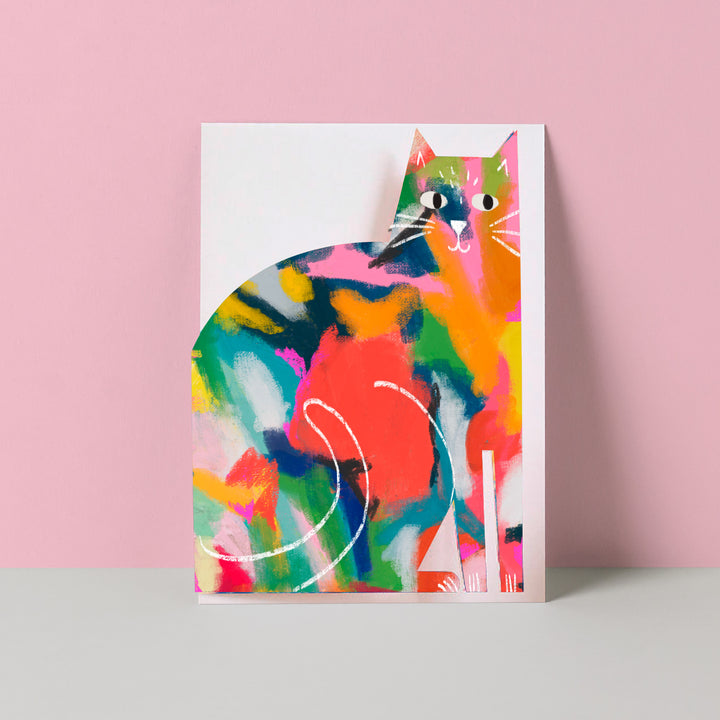 Painty Cat cut out card