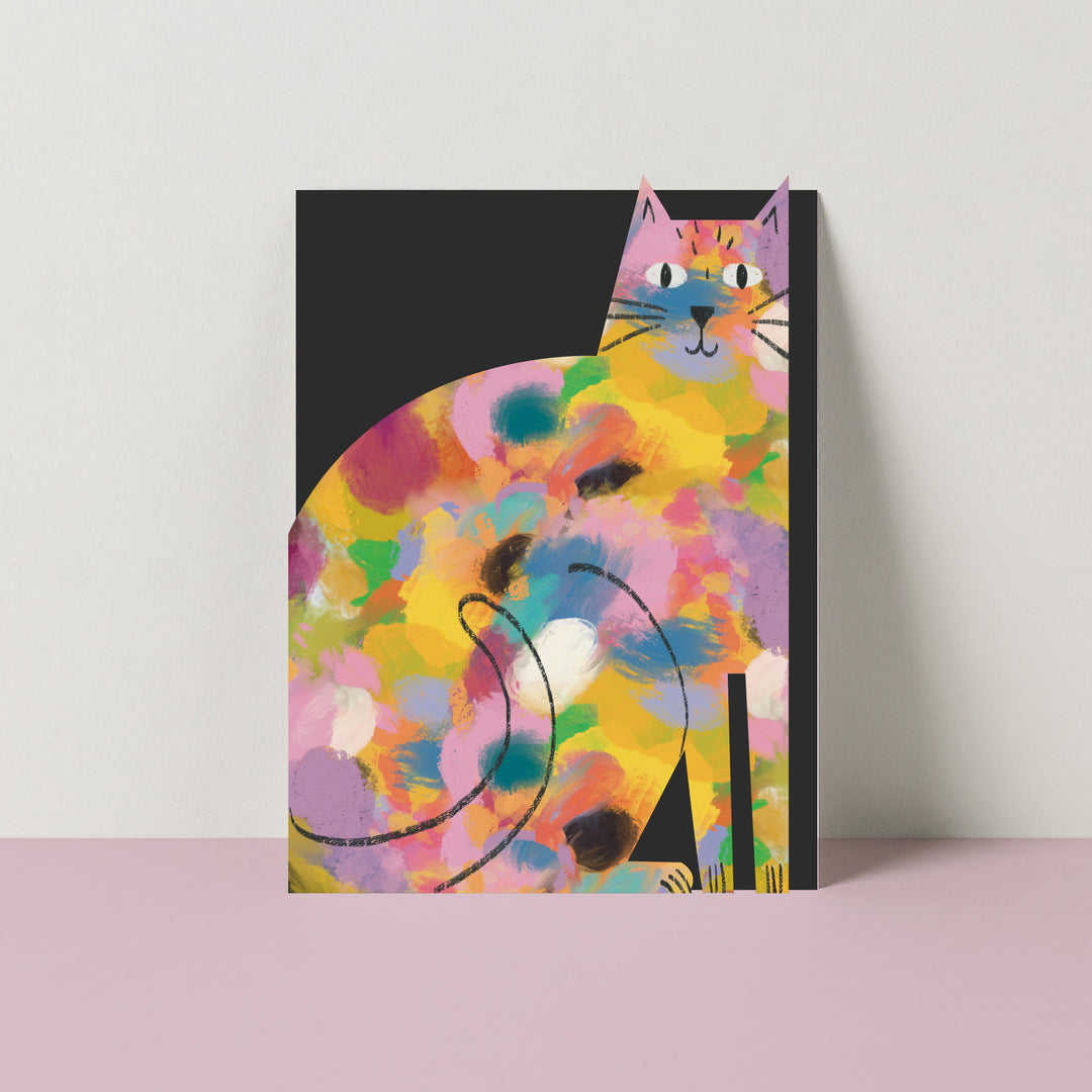 Painty Cat Cut Out Card