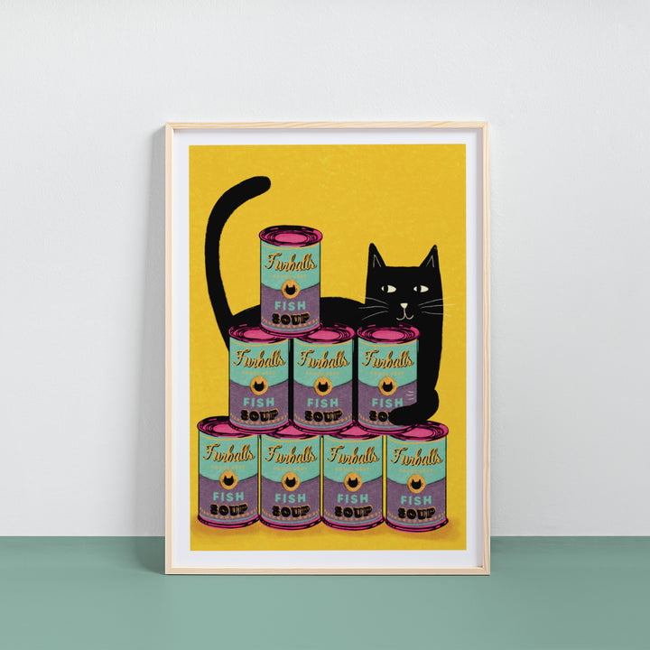 WS-Andy Pawhol Tin Soup Cat Print