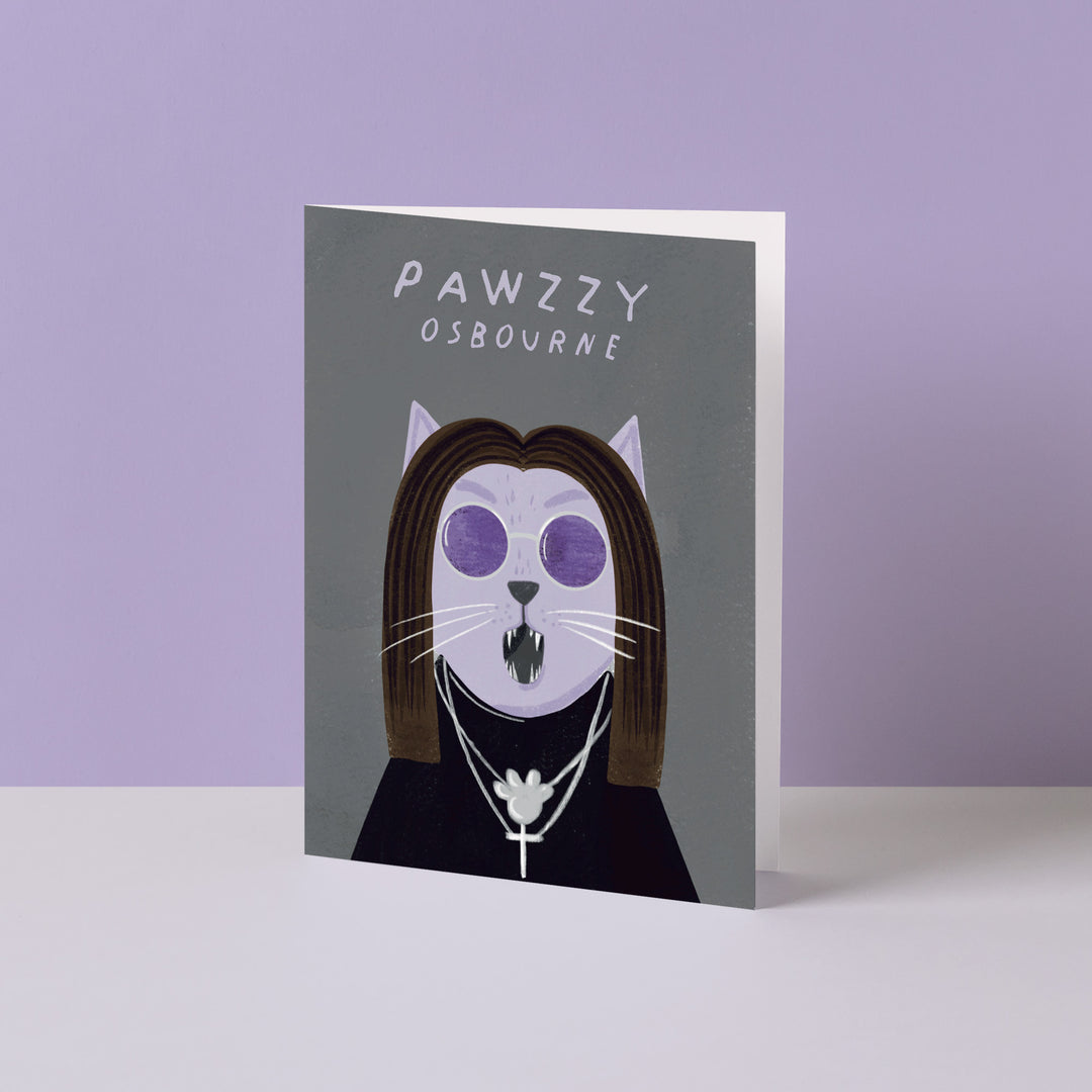 Pawzzy Osbourne Cat Card