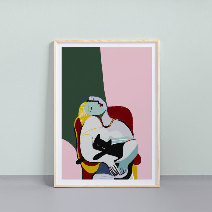 Picatso Cat Lady Art Print