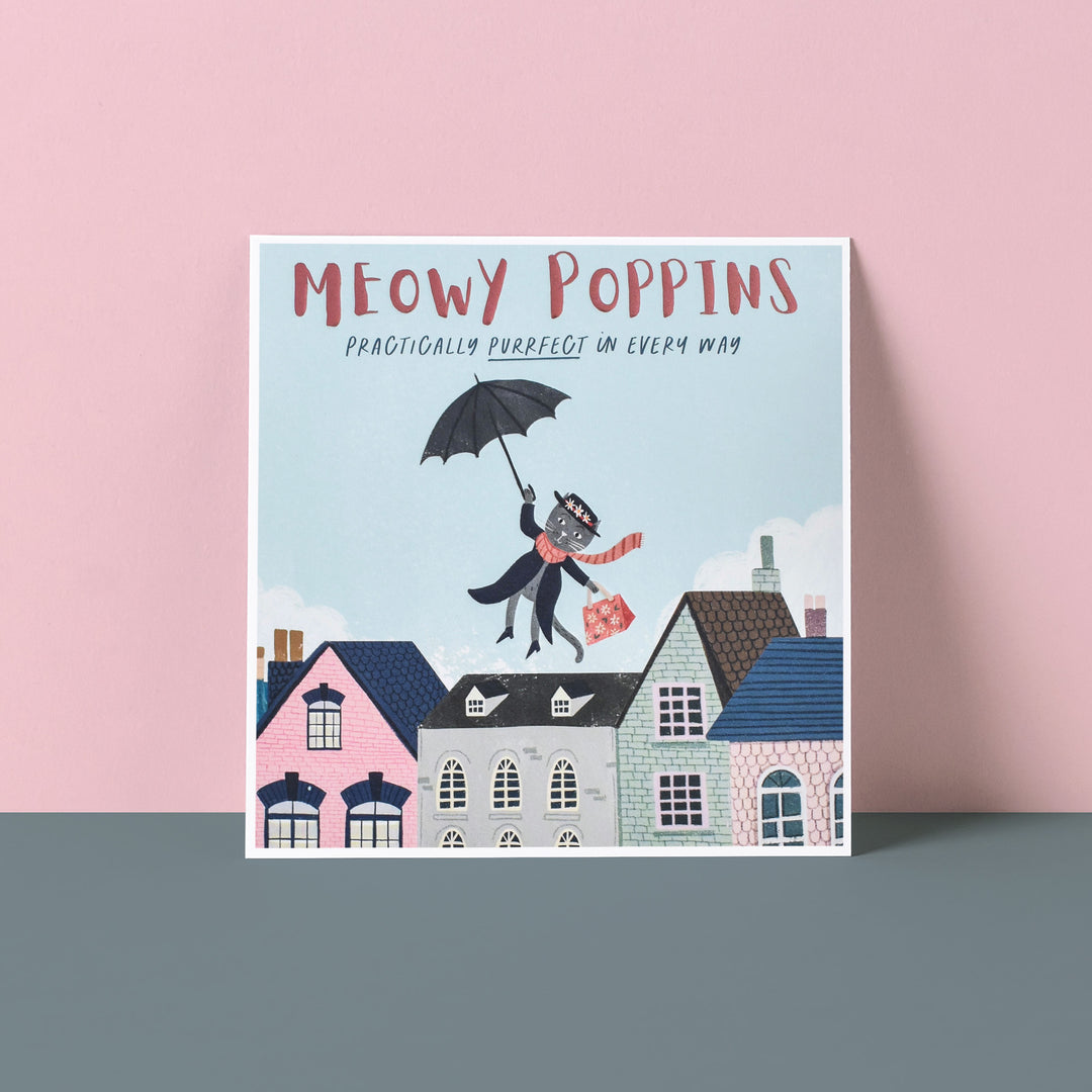 Meowy Poppins Cat Card