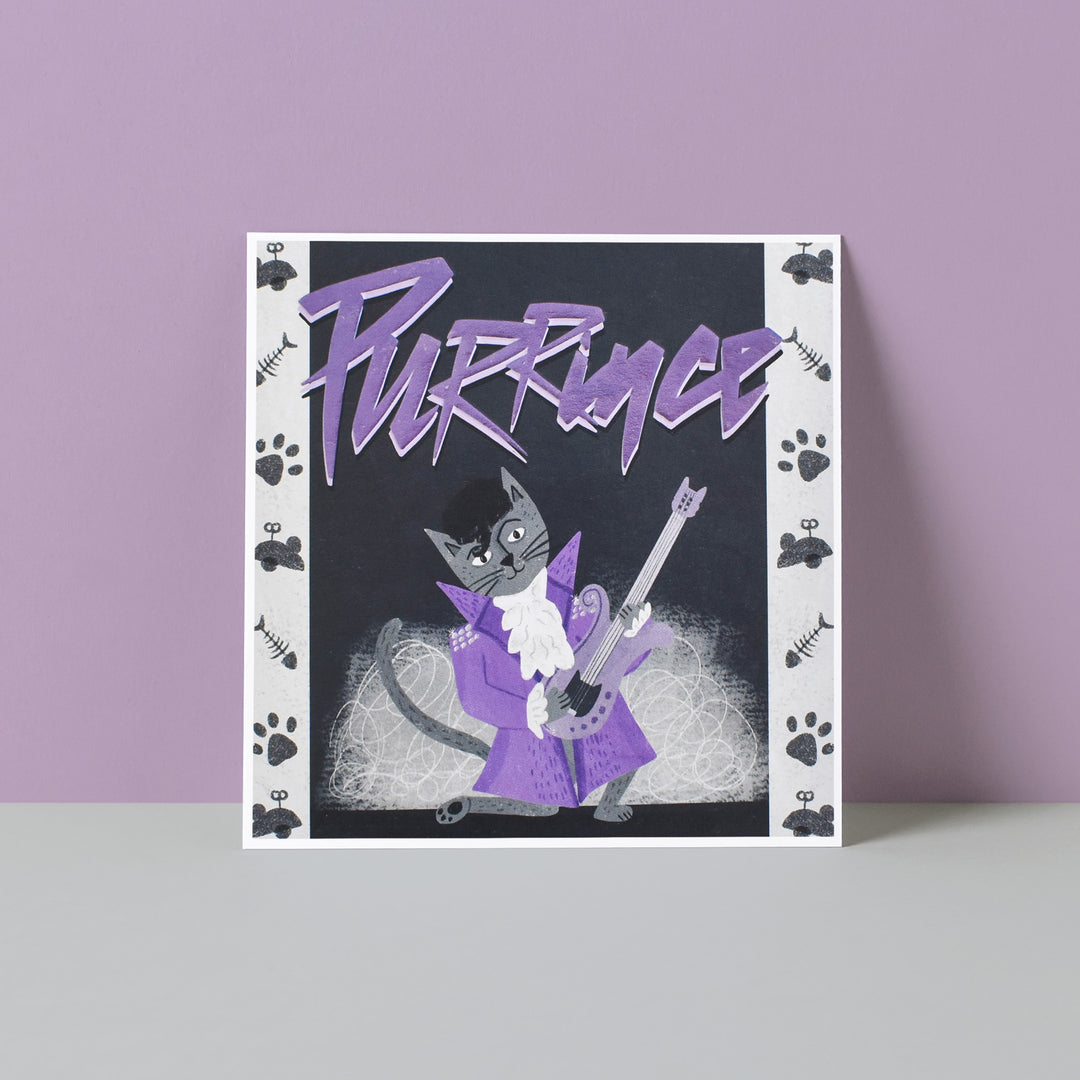 Purrince Cat Musician Card