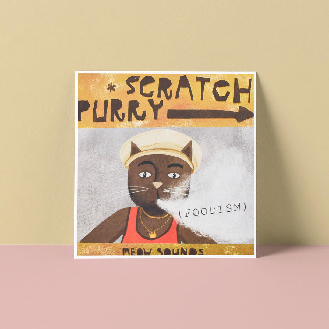 Scratch Purry Cat Musician Card