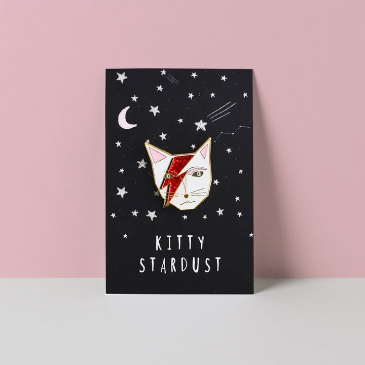 Kitty Stardust Cat Musician Pin