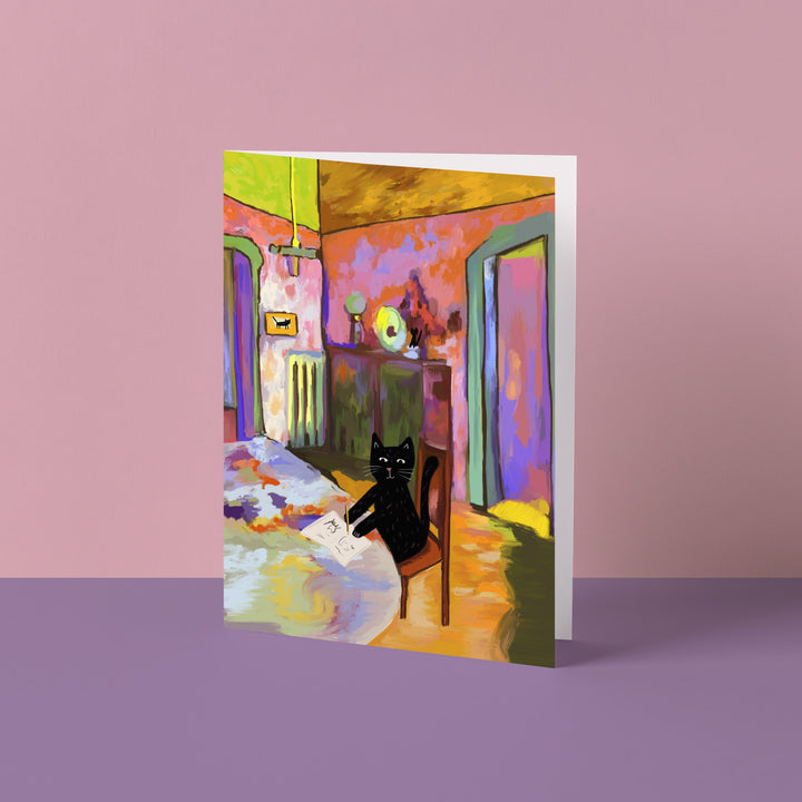 Wassily Catdinsky Studio Cat Art Card