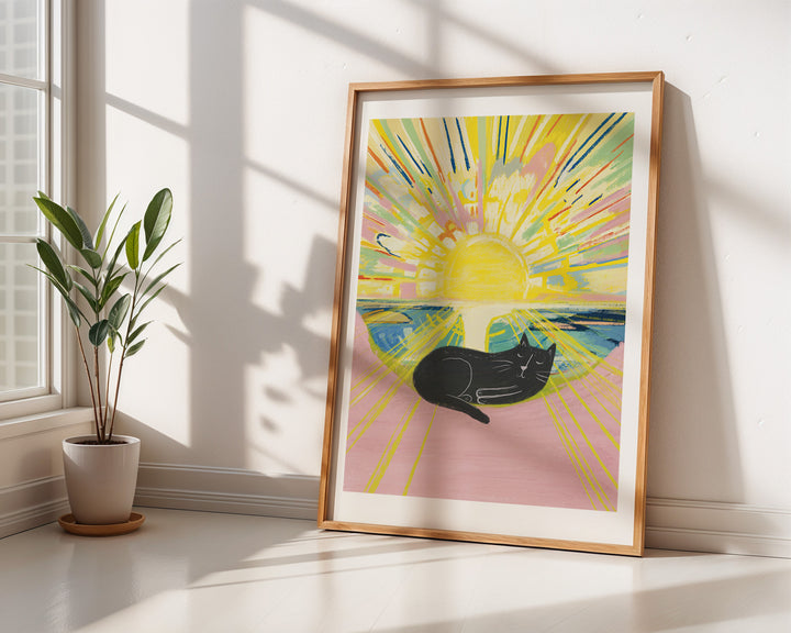 Sunrise Cat Art Print
