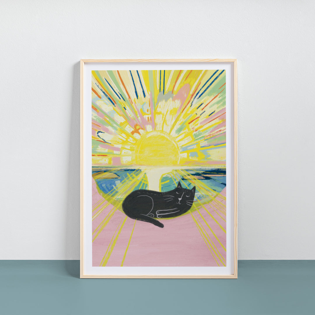Sunrise Cat Art Print