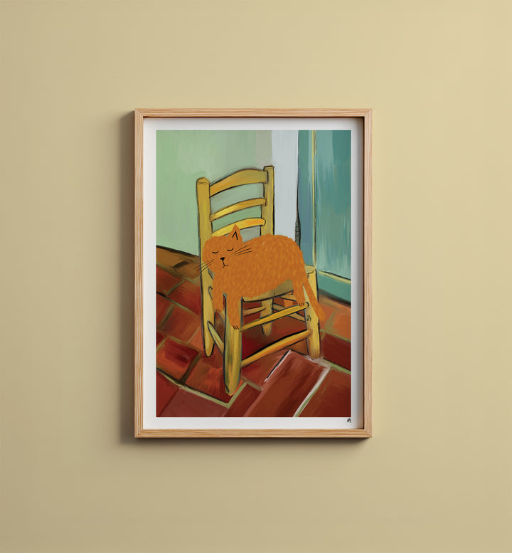 Vincat Cat on Chair Art Print