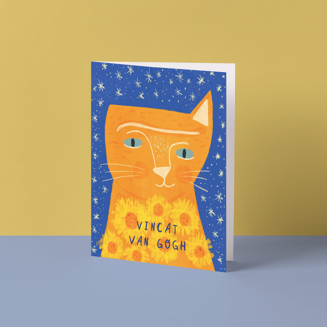Vincat Van Gogh Cat Artist Card