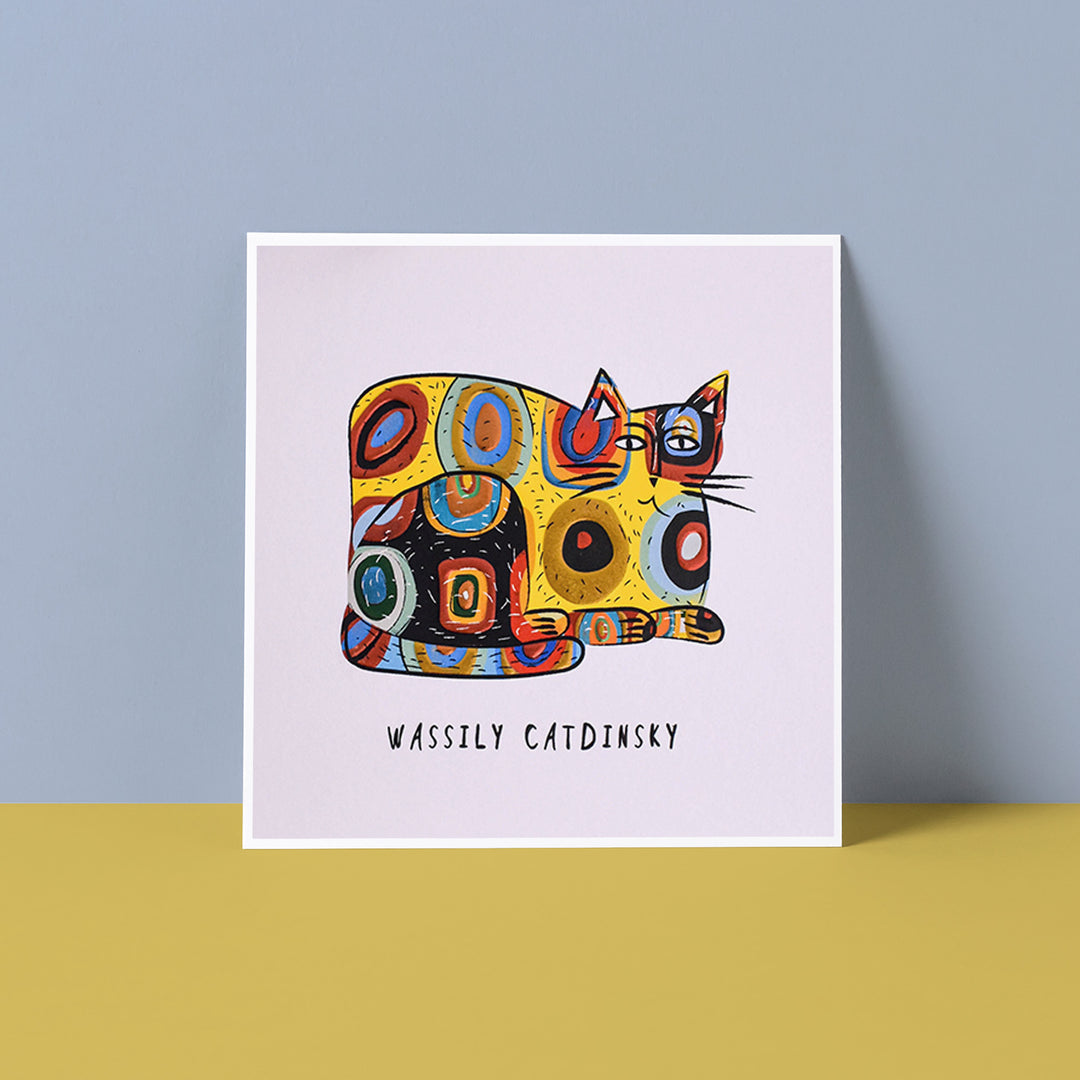 Wassily Catdinsky Studio Cat Art Card